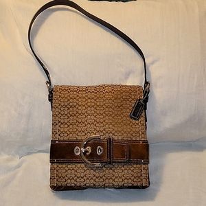 Brown Monogram Coach Shoulder Bag